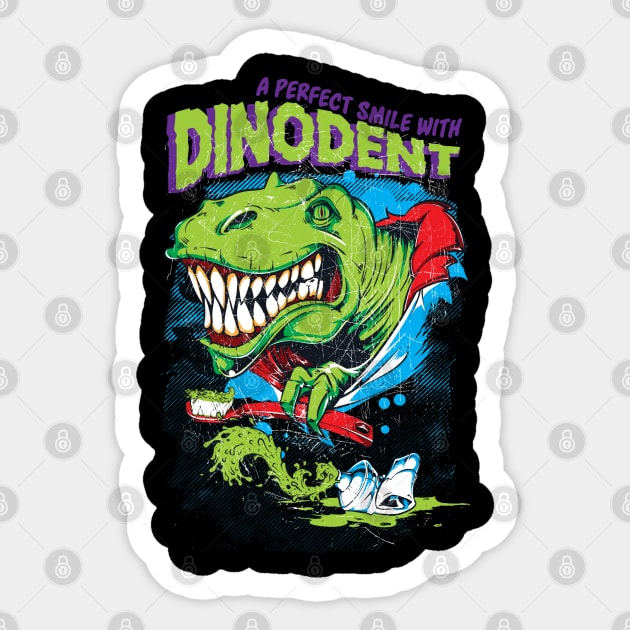 Dinodent Sticker by Dark Planet Tees